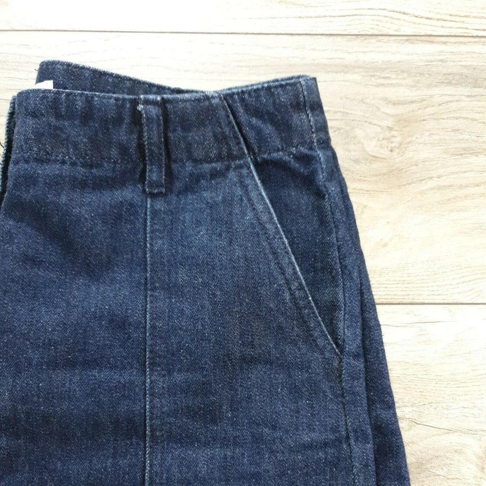 Forever 21 Womens Denim Mini Skirt US 28 Full Front Button Blue Dress Party - Picture 7 of 9